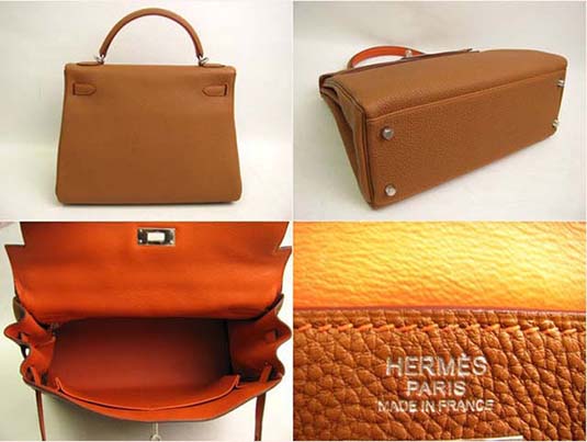 エルメススーパーコピー ケリー32（内縫い） ゴールド×オレンジHERMESB06 クロシェット