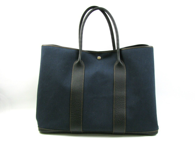 エルメススーパーコピー ガーデンGM/トートバッグ/ネイビー/デニム/□P刻印/ガーデンパーティ HERMES-001