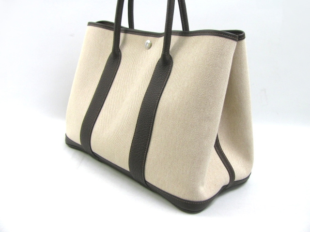 エルメススーパーコピーガーデンパーティPM（トワルアッシュ×レザー/マロン/シルバー金具）HERMES-012