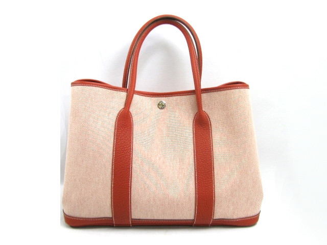 エルメススーパーコピーガーデンパーティPM/トートバッグ（トワルアッシュ/パプリカ）HERMES-013