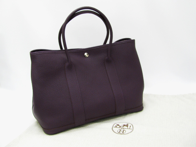 エルメススーパーコピーガーデンパーティPM（ネゴンダ/カシス/シルバー金具）HERMES-015