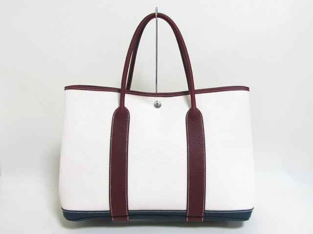エルメスコピーガーデンパーティPM/トートバッグ/ルージュアッシュ×ブルードプリュス（シルバー金具）HERMES-020