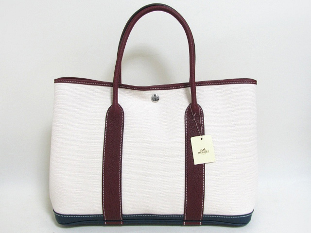 エルメスコピーガーデンパーティPM/トートバッグ/ルージュアッシュ×ブルードプリュス（シルバー金具）HERMES-020