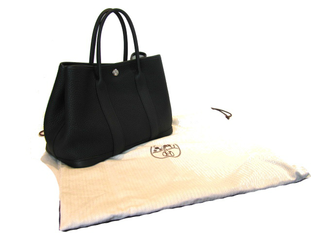 エルメスコピーガーデンパーティTPM/トートバッグ（ネゴンダ/ブラック/シルバー金具）HERMES-022