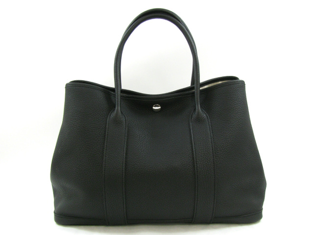 エルメススーパーコピーガーデンパーティPM/トートバッグ（ネゴンダ/ブラック/シルバー金具）HERMES-024