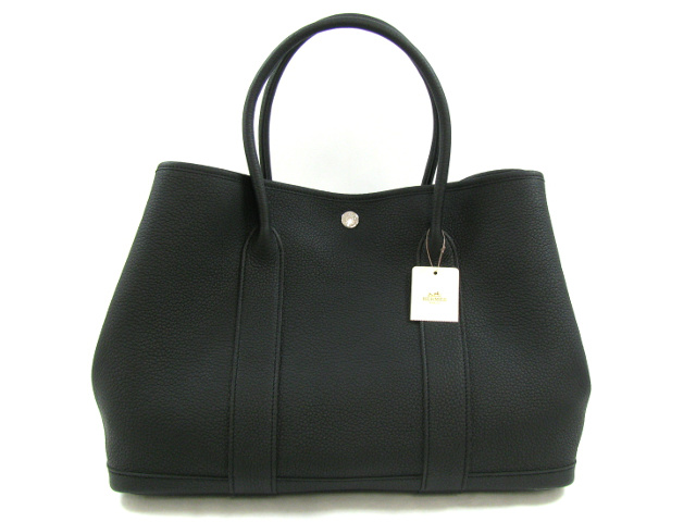 エルメススーパーコピーガーデンパーティPM/トートバッグ（ネゴンダ/ブラック/シルバー金具）HERMES-024