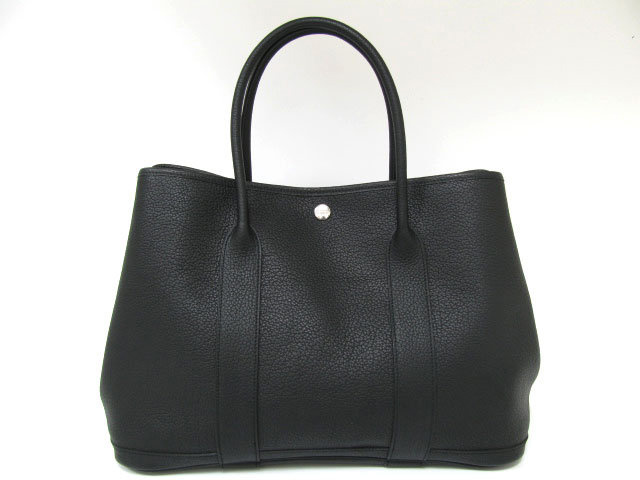 エルメススーパーコピーガーデンパーティPM/トートバッグ（ネゴンダ/ブラック/シルバー金具）HERMES-025