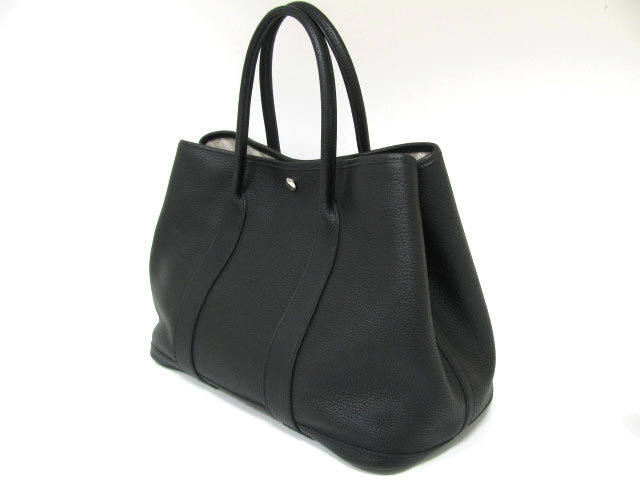 エルメススーパーコピーガーデンパーティPM/トートバッグ（ネゴンダ/ブラック/シルバー金具）HERMES-025