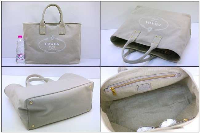 プラダスーパーコピー バッグ PRADA ラージトート デニム ショルダーバッグ ベージュ BN2091