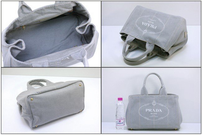 プラダスーパーコピー バッグ PRADA トートバッグ デニム キャンバス グレー B1877B