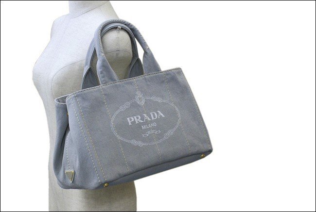 プラダスーパーコピー バッグ PRADA トートバッグ デニム キャンバス グレー B1877B