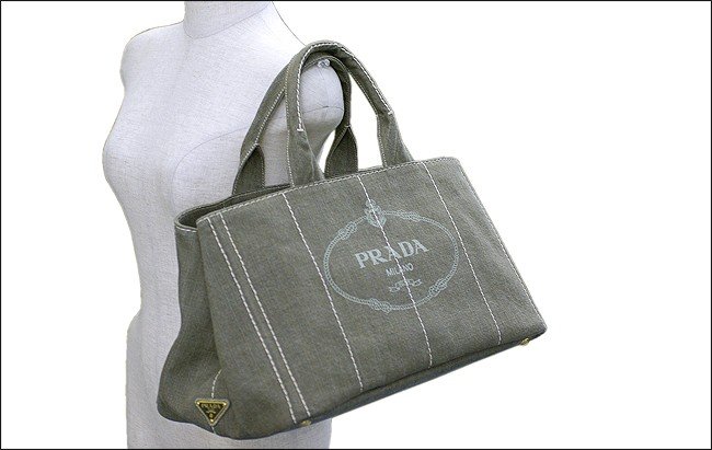 プラダスーパーコピー バッグ PRADA トートバッグ デニム キャンバス ミリタリー カーキ B1872B4