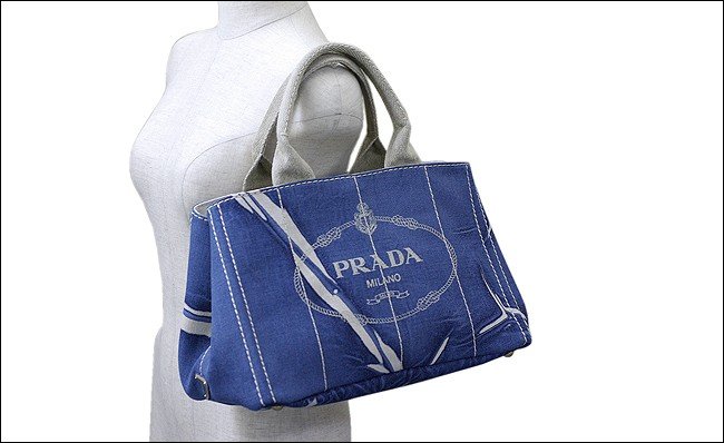 プラダスーパーコピー バッグ PRADA トートバッグ キャンバス ブルー BN1877 リネンキャンバス
