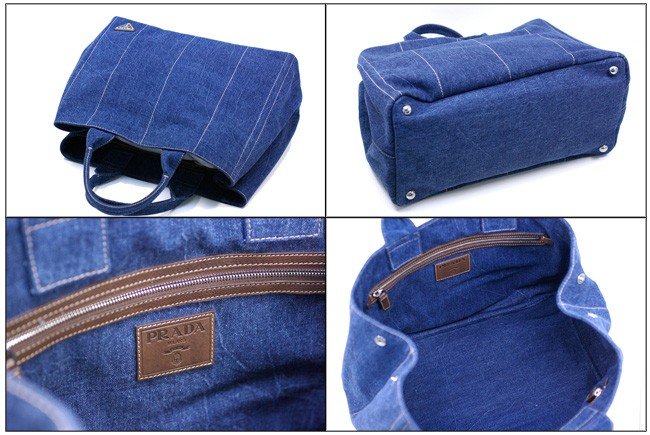 プラダスーパーコピー バッグ PRADA トートバッグ デニム キャンバス CANAPA ブルー VA0904