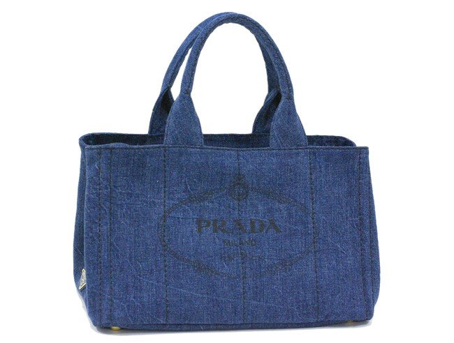 プラダスーパーコピー バッグ PRADA トートバッグ デニム キャンバス ブルー 紙袋付 B1877B8 新作