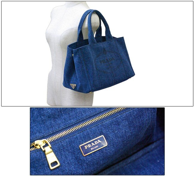 プラダスーパーコピー バッグ PRADA トートバッグ デニム キャンバス ブルー 紙袋付 B1877B8 新作