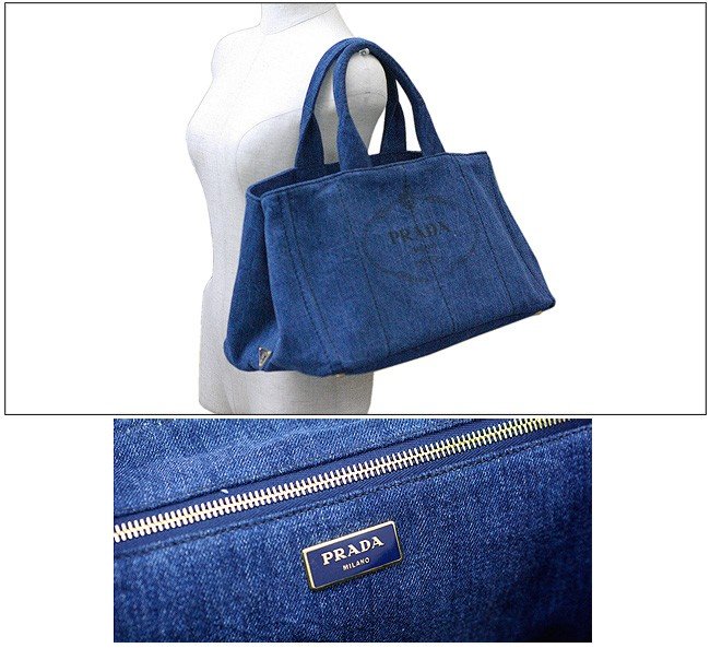 プラダスーパーコピー バッグ PRADA トートバッグ デニム キャンバス ブルー B1872B9 紙袋付き 新作