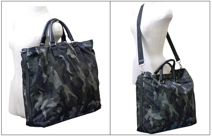 プラダスーパーコピー バッグ PRADA カモフラージュ 迷彩 ナイロン 2WAY ショルダーバッグ グレー VA0882