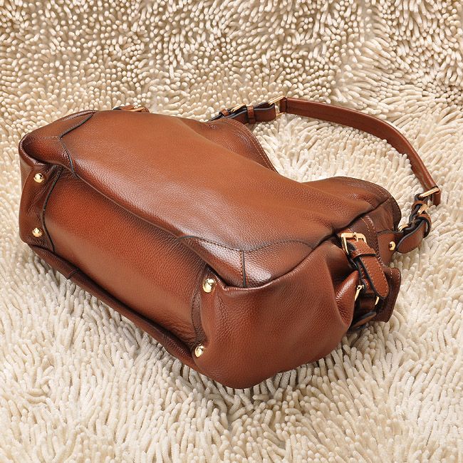 PRADA プラダスーパーコピー 激安 ヴィテロダイノ ショルダーバッグ（ダークブラウン）BR5203