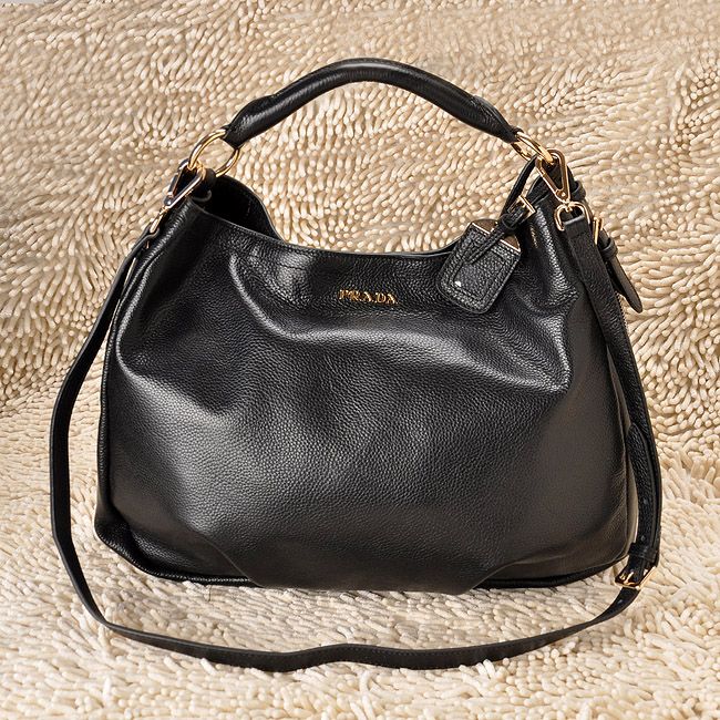 PRADA プラダスーパーコピー ヴィテロダイノレザー 斜めがけ ショルダーバッグ（ブラック）BR4411