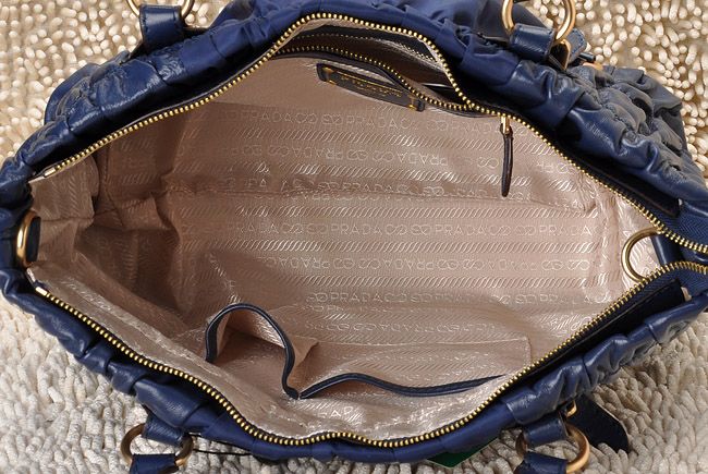 PRADA プラダスーパーコピー 激安 テスートゴーフル ショルダーバッグ（ブルー ）BR4681