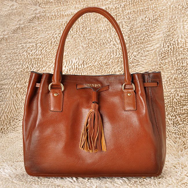 PRADA プラダスーパーコピー ヴィテロダイノ ショルダーバッグ（ダークブラウン）BR3122