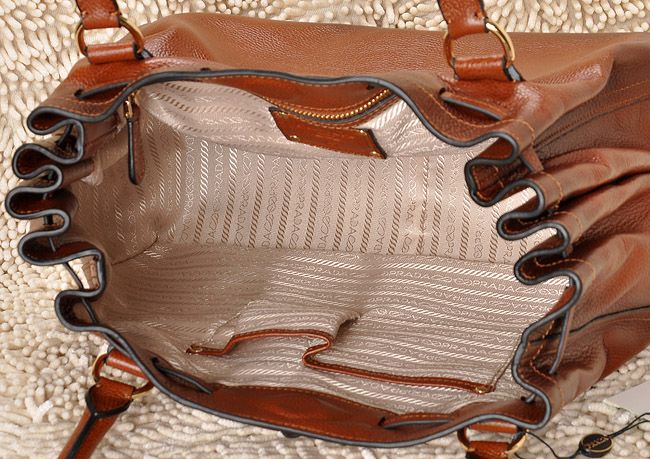 PRADA プラダスーパーコピー ヴィテロダイノ ショルダーバッグ（ダークブラウン）BR3122