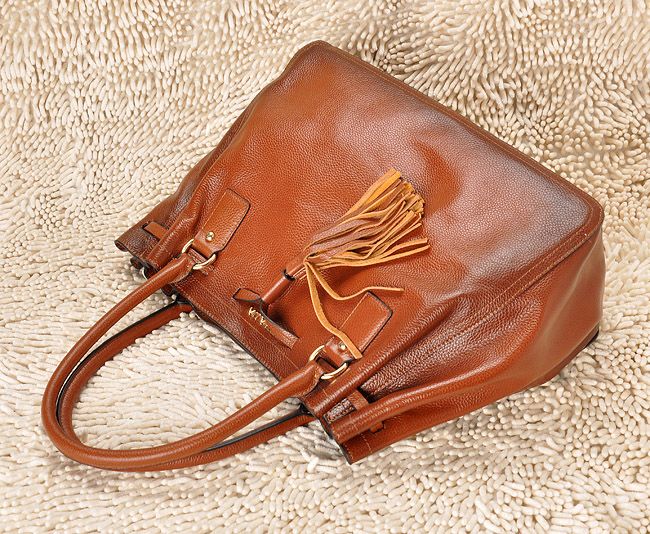 PRADA プラダスーパーコピー ヴィテロダイノ ショルダーバッグ（ダークブラウン）BR3122