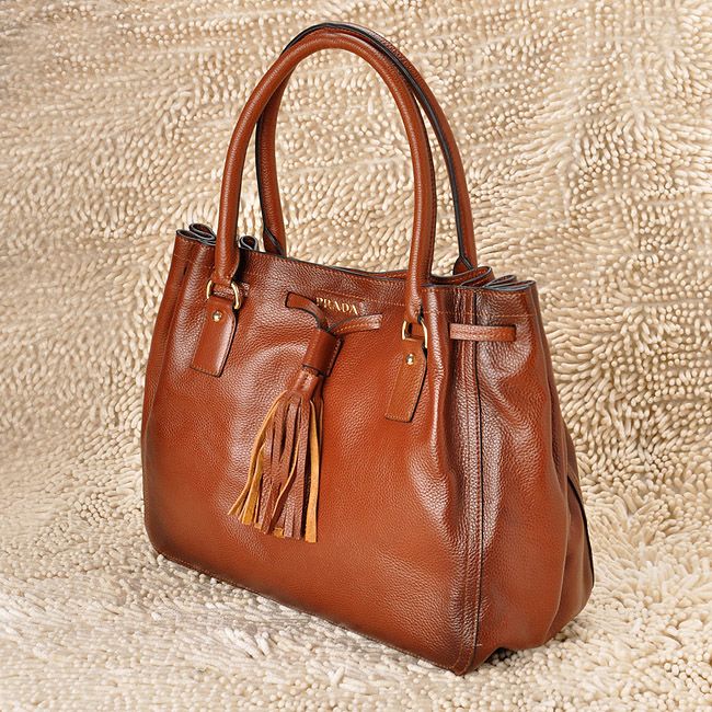 PRADA プラダスーパーコピー ヴィテロダイノ ショルダーバッグ（ダークブラウン）BR3122