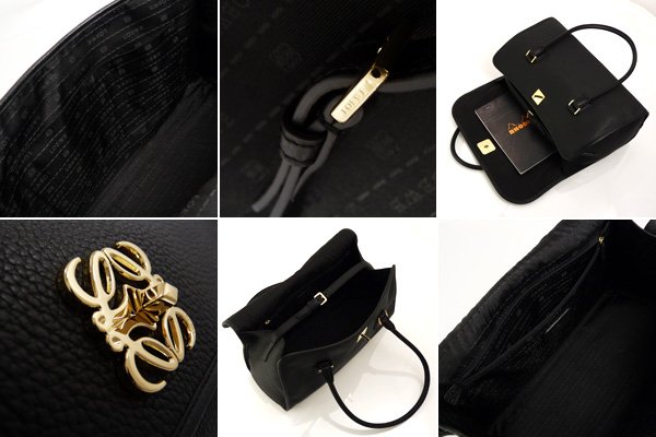 ロエベスーパーコピー ALAMO 329 84 C81 1100 BLACK ハンドバッグ