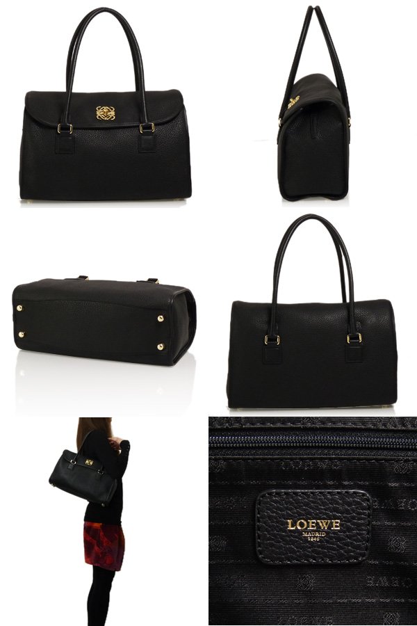 ロエベスーパーコピー ALAMO 329 84 C81 1100 BLACK ハンドバッグ