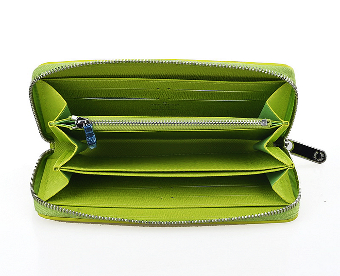 ルイヴィトンスーパーコピー 財布 2014春夏新作 グリーン レディース LOUIS VUITTON ラウンドファスナー長財布 60017-4