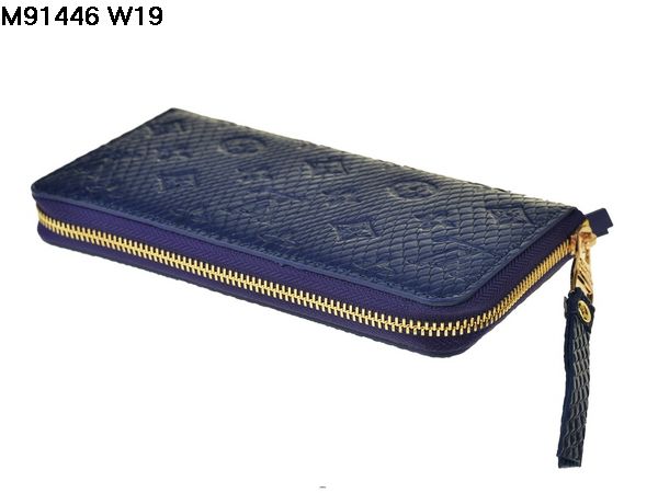 2014春夏新作 ルイヴィトンスーパーコピー 財布 LOUIS VUITTON ブルー ファスナー二つ折長財布 91446-1
