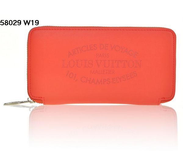 ルイヴィトンスーパーコピー 財布 LOUIS VUITTON 2014春夏新作 レッド 大人気! ラムスキン ラウンドファスナー長財布 58029-3