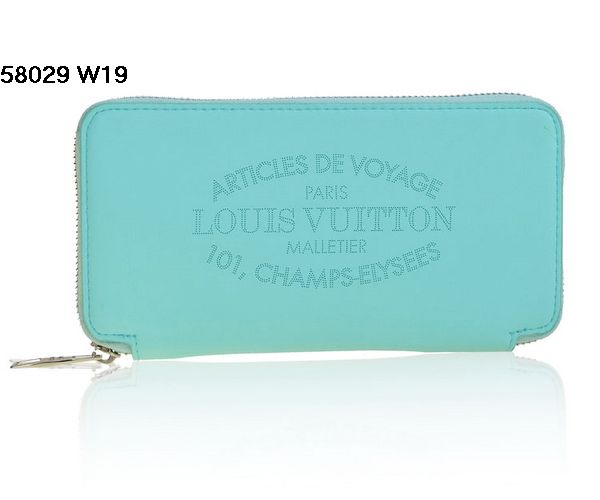 ルイヴィトンスーパーコピー 財布 LOUIS VUITTON 2014春夏新作 薄ブルー 大人気! ラムスキン ラウンドファスナー長財布 58029-2