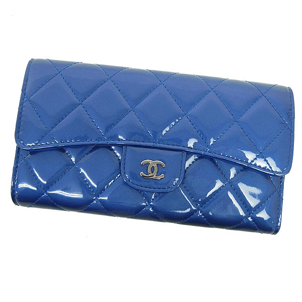 シャネルスーパーコピー 長財布 三つ折り ココマーク パテント キルティングレザー/マトラッセ ブラック A31506