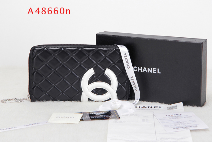 シャネルスーパーコピー 長財布 ラウンドファスナー カンボンライン レザー ココマーク入り キルティング A48660m/A48660n