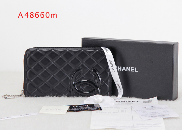 シャネルスーパーコピー 長財布 ラウンドファスナー カンボンライン レザー ココマーク入り キルティング A48660m/A48660n