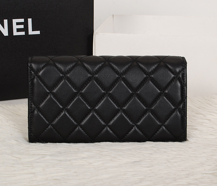 シャネルスーパーコピー 財布 二つ折り カンボンライン レザー ココマーク キルティング ブラック×ピンク A50077a/A50077b