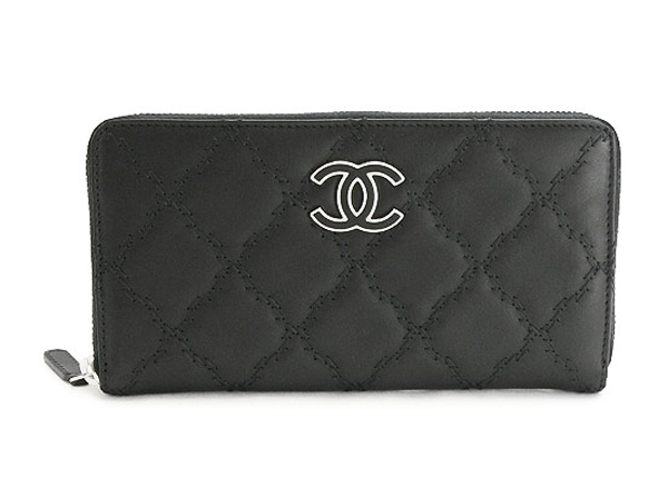 シャネルスーパーコピー 財布 ラウンドファスナー キルティング レザー ココマーク A69099
