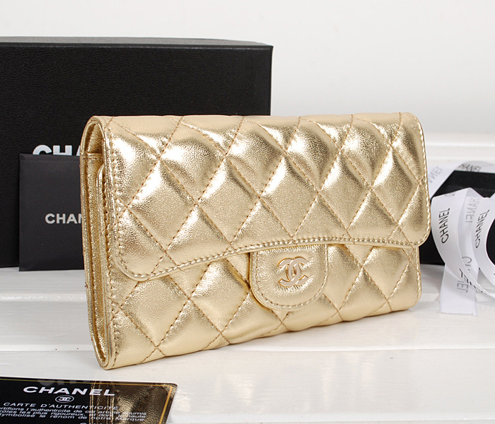 シャネルスーパーコピー 財布 マトラッセライン 長財布 ゴールド A31506