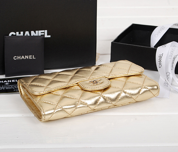 シャネルスーパーコピー 財布 マトラッセライン 長財布 ゴールド A31506
