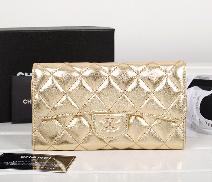 シャネルスーパーコピー 財布 マトラッセライン 長財布 ゴールド A31506