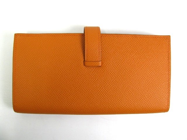 エルメススーパーコピー 二つ折長財布 ヴォーエプソン ベアンスフレ hq006 シルバー金具