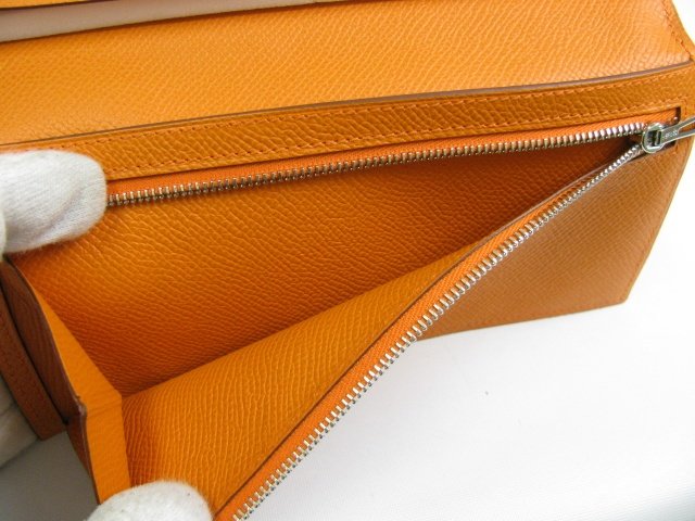 エルメススーパーコピー 二つ折長財布 ヴォーエプソン ベアンスフレ hq006 シルバー金具