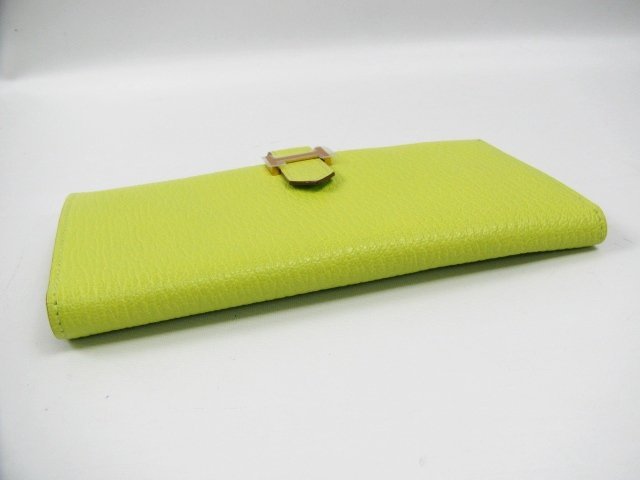 エルメススーパーコピー ベアンスフレ二つ折長財布シェーブル/キウイ(金具：ゴールド) hq012