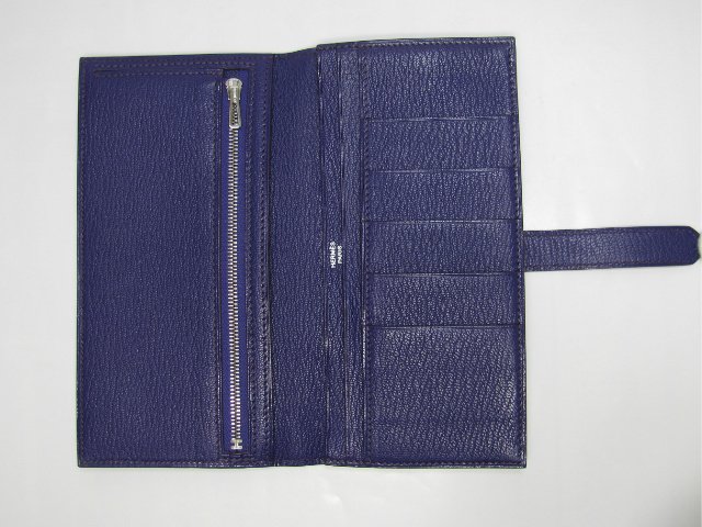 エルメススーパーコピー ベアンスフレ(二つ折り長財布) シェーブル/アイリス(金具：シルバー) hq013