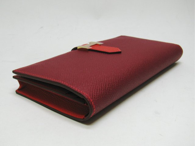 エルメススーパーコピー ベアンスフレ(二つ折り長財布) ヴォーエプソン/ルビー×ブーゲンビリア hq015