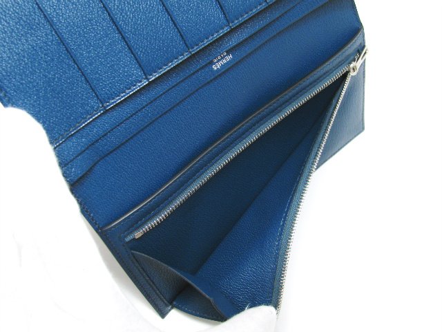 エルメススーパーコピー ベアンスフレ(二つ折り長財布) アリゲーター/ブルーロイ(金具：シルバー) hq020