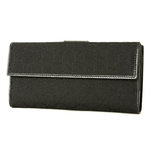 グッチスーパーコピー GG柄 長財布 ブラック212089FFP5G1000 キャンバス、カーフレザー